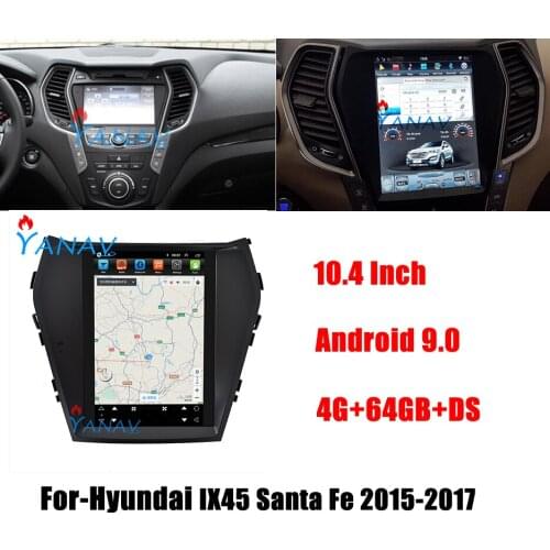 Car Radio Android Vertical Screen Multimedia Player GPS Navigation For-Hyundai IX45 Santa Fe 2015 2016 2017 Vedio Stereo Carplay