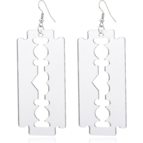 Geometric Shave Blade Big Earrings Women Gold Silver Color Simple Earring Ears Fashion Charm Exaggerated Cool Jewelry