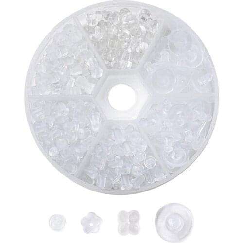 1 Box Hypoallergenic Clear Plastic Ear Nuts Earring Backs DIY findings for earring jewellery making supplies Wholesale F60