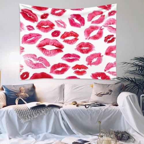 GT095 Lip Red Bedside Background Cloth INS Hanging Cloth Net Red Cloth Tapestry Room Dormitory bu yi hua Decoration