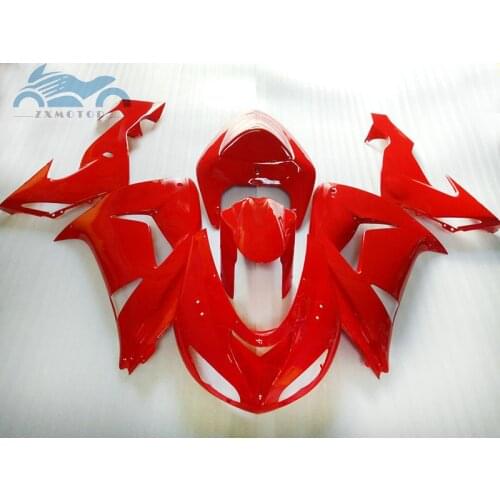 Top selling ABS fairing kit for Kawasaki Ninja ZX 10 R 06 07 all red fairings ZX 10R 2006 2007 body aftermarket parts KP12