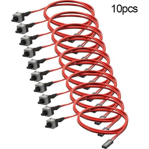 10PCS 50cm 2 Pin SW PC Power Cable On/Off Push Button Computer Case Restart Switch Wire High Quality