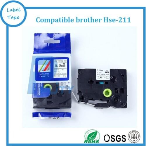 2PK mix colors HSe heat shrink tape cartridge HSe-211 Hse-611~ 5.8mmx1.5m HSe tape for cable mark black on white/yellow