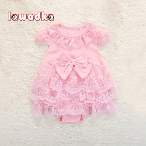 Lawadka Summer Style Lace Cotton Baby Rompers Bowknot Newborn Infant Clothing Toddler Baby Girls Jumpsuits