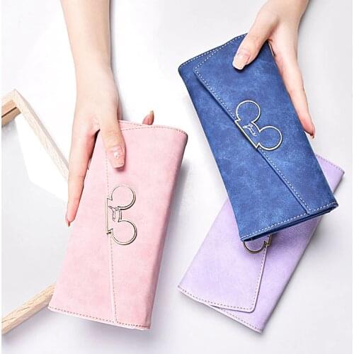 Disney cartoon wallet female long section 2019 new simple girl heart ins wallet female cartoon multi-function wallet coin purse
