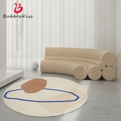 Bubble Kiss Abstract Pattern Round Kids Bedroom Carpets Sofa Tatami Bedside Rugs Lamb Cashmere Home Living Room Non-Slip Carpet