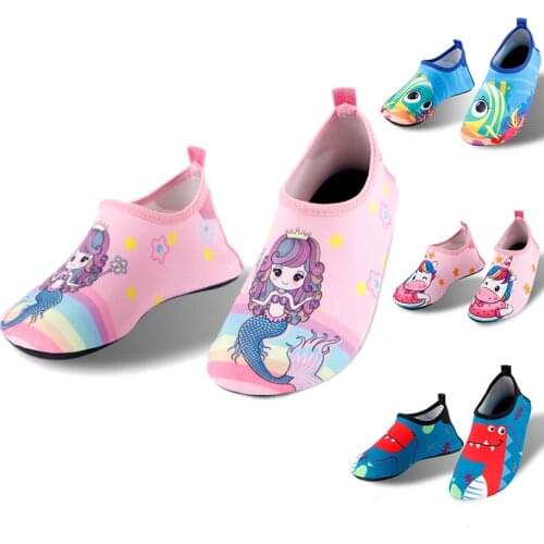 Summer Beach Water Shoes kids Aqua Shoe 5mm sole boys girls Cartoon Barefoot Diving Socks for swimming quick-dry Zapatos Hombre