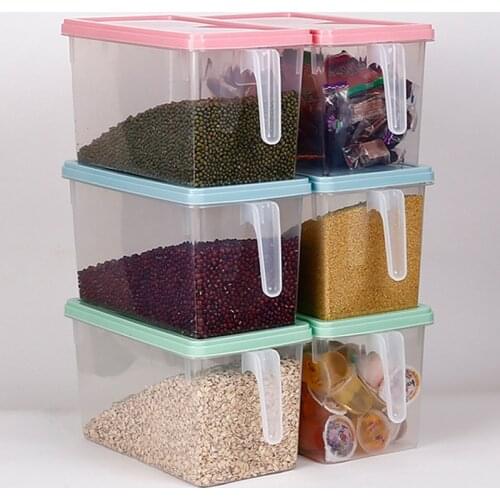 Reusable Transparent Food Storage Containers Kitchen Refrigerator Sealed Food Organizer Box with Handle Food Fresh Keeping