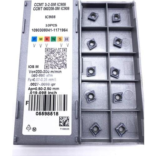 10PCS CCMT060204 IC907/908 Internal Turning Tools Carbide Insert Lathe Cutter CCMT060208 IC907/908 Tokarnyy Turning Insert