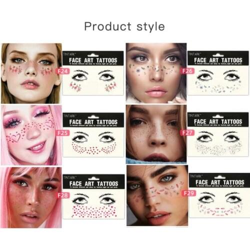 8 Styles Freckle Tattoo Sticker 1Pcs Manufacturer French New Fashion Freckle Sticker Party Beauty Colorful Face Sticker
