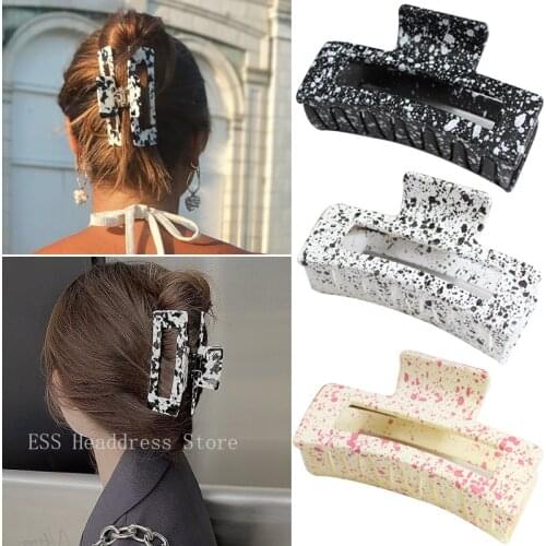 New Korean Style Large Size Hollow Square Fashion Hair Claw Clip for Women Hair Clips Hair Accessories