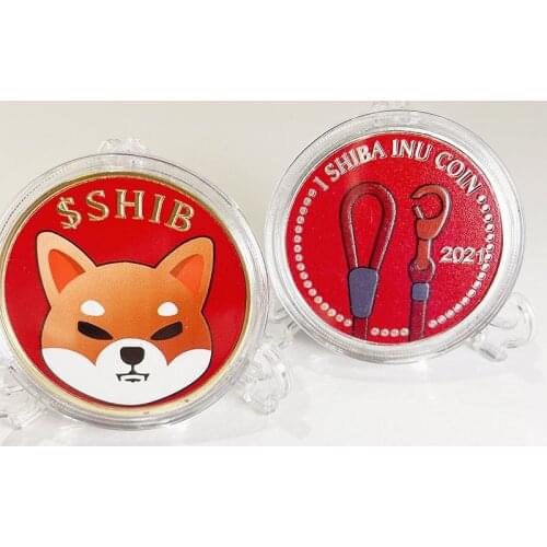The SHIBA Gold and Silver SHIB Commemorative Coin US Coins Iron Plating Tokened Craft Gift , Big Head Gold Coin