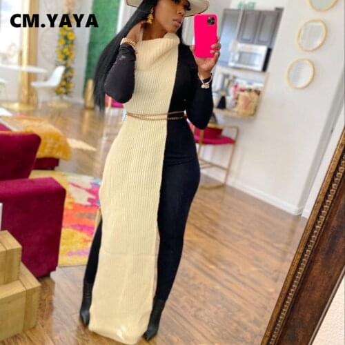 Lemon Gina Women Knitted Sleeveless High Side Slit Streetwear Maxi Dress INS Basic Ribbed Turtleneck Autumn Winter Long Dresses