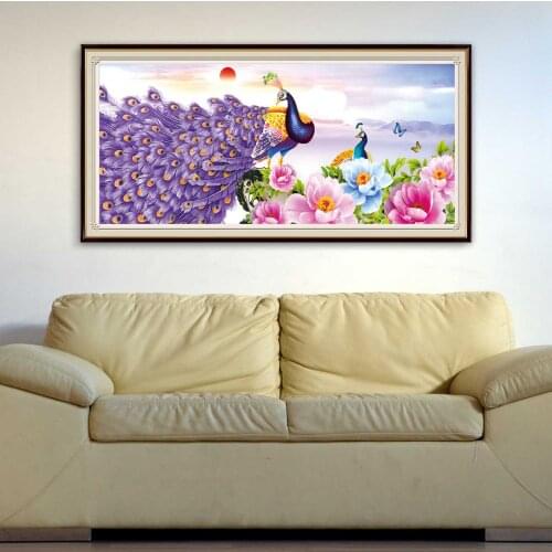 DIY Full Round&Square Diamond Painting Animal Peacock Mosaic Needlework Kits Flower Rhinestones Handmade Living Room Art Decor