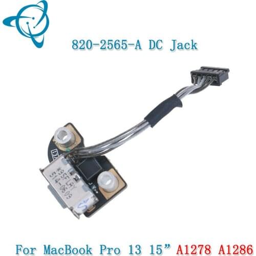 Shenyan Laptop A1278 A1286 Power DC Jack For Macbook Pro 13" 15" DC-IN Jack Board Charging Connector 820-2565- A 2009-2012 Year