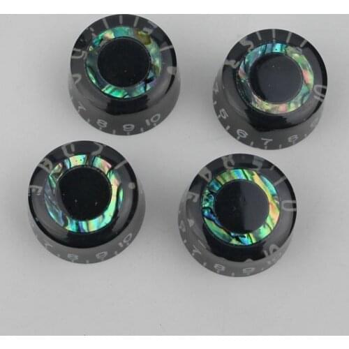 4 Pcs Guitar Control Knobs for 6mm Abalone Blue Green Speed Volume Tone Potentiometer Knob Compatible with LP Electric Guitar