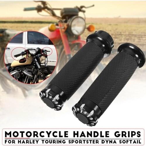 New Motorcycle Grips Handle Black CNC 1"25mm Handlebar Hand Grips Fit For Harley Sportster Touring Dyna Softail