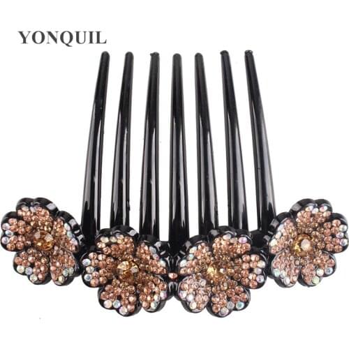 Rhinestone Shining Hair Comb Fashion Flower Crystal Hair Accessories Korean Acrylic Hairpin Ladies Female Headdress Hairclips