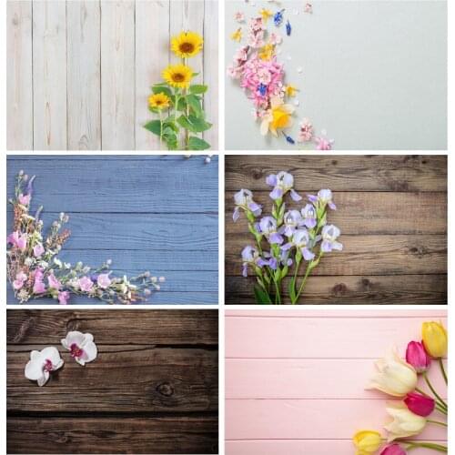 Vinyl Custom Photography Backdrops Props Flower Wood Planks Photo Studio Background 2183 KLZ-03
