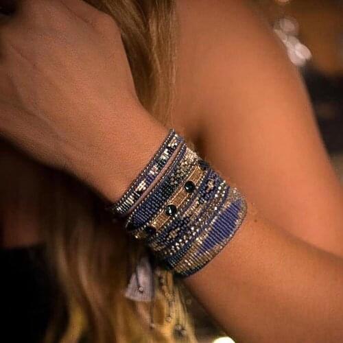 BLUESTAR MIYUKI Bead Bracelet For Femme Jewelry Mujer Turkish Eye Pulseras Handmade Woven Jewellery