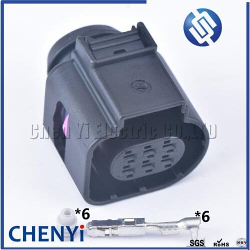 1 set 6 Pin female LSU 4.9 Throttle Valve Control Element Auto Temp Sensor Plug Deflation Connector 4H0973713 For VW Audi Skoda