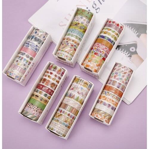 10pcs Aesthtic Masking Tape Coffee Candy Fruit Creative Adhesive Decorative Paper Washi Tapes For Note Stickers DIY A6817