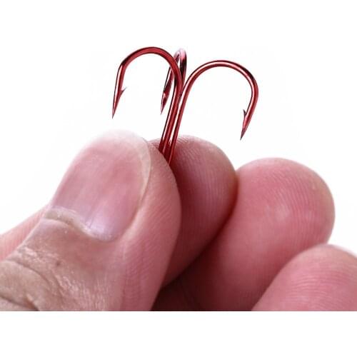 10Pcs/lot 1/0#1#2#4#-16# Black Fishing Hook High Carbon Steel Treble Overturned Hooks Fishing Tackle Round Bend Treble For Bass