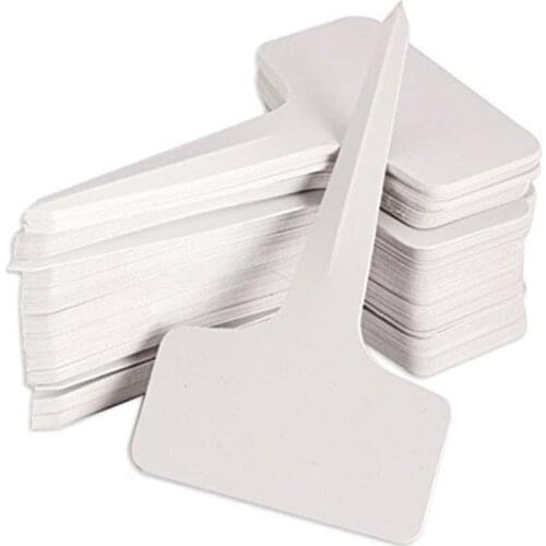 100 pcs Garden Labels gardening plant classification sorting sign tag ticket plastic writing plate board Plug in card white