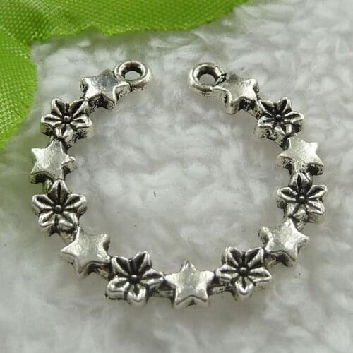 112 pieces antique silver garland connectors 30x29mm #1412