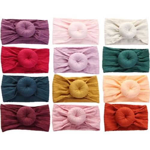 12pcs/lot Round Bun Baby Hair Band Topknot Nylon Headband Donut Nylon Hair Accessories Infants 12 Colors JFNY106B