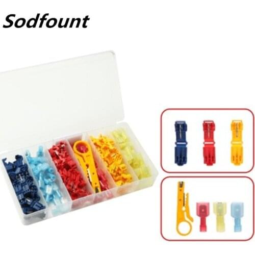 121pcs main line branch clamp set T-type free clamp combination quick terminal with wire stripper 0.5-6mm2 AWG：22-10