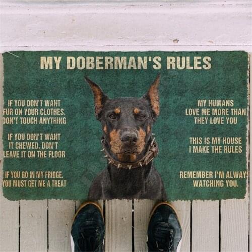 Printed 3D My Dachshunds Hounds Rules Doormat Non Slip Door Floor Mats Decor Porch Doormat 02