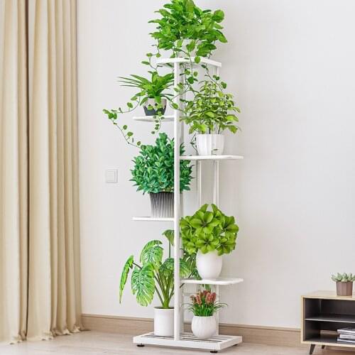 6 Layers Iron Flower Plant Shelves Outdoor Pots Tray Stand Planter Display Rack Storage Holder Shelf Balcony Garden Decoration