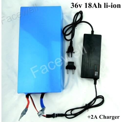 Rechargealbe 36v 18Ah 18650 battery pack 18Ah 36v lithium battery 1000w 1500w BMS for 36V electric bike ebike+2A Charger