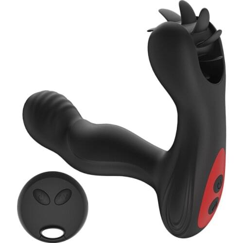 Adult Anal Sex Toy Wind Wheel Tongue Licking Backyard Anal Plug Wireless Remote Control Heating Prostate Massager for Women Men