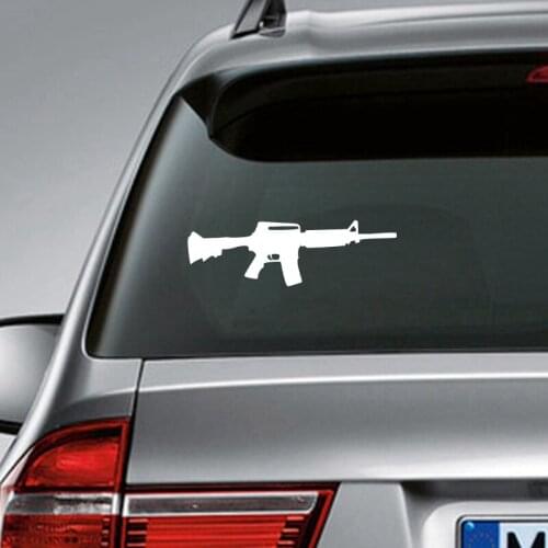 AR-15 Rifle Decal Car Truck and Laptop Decor , 2nd Amendment Gun Rights Vinyl Sticker for Men Boys Room Decoration