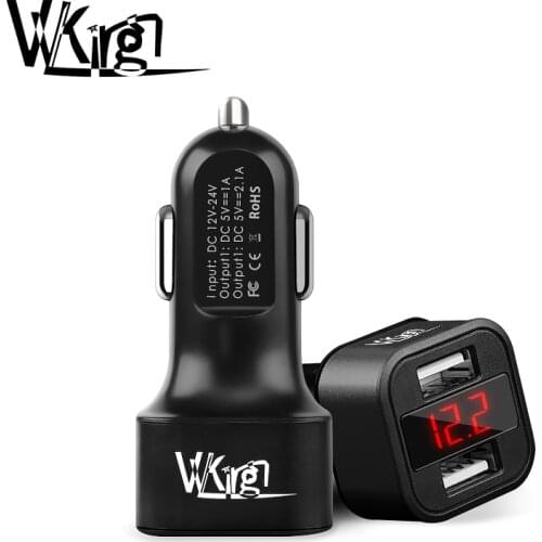 VVKing 3A Max Car Charger Dual USB Smart LED Display Fast charging For iPhone Samsung Xiaomi HuaWei SONY Phone 2 Port Car Charge
