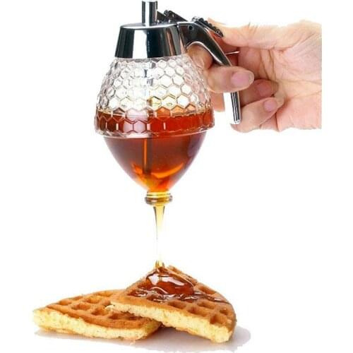 Honey Dispenser Squeeze Bottle Honey Jar Container Bee Drip Kettle Storage Pot Stand Holder Juice Syrup Cup Honey Distributor
