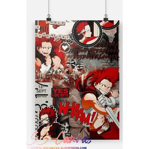 Eijiro Kirishima Red Riot BNHA Canvas Painting Home Decor Wall Art Pictures My Hero Academia Anime Decoration Prints Poster