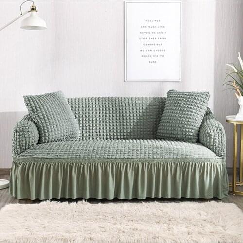 Elastic Sofa Covers for Living Room All-inclusive Slipcovers Chaise Protector with Skirt Lace 1/2/3/4 Seater Couch Cover Sofa