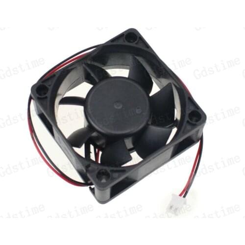 Gdstime 1 Pieces DC 12V 2pin 60mm x 60mm x 25mm 6cm 6025 Black Plastic Brushless Cooling Fan