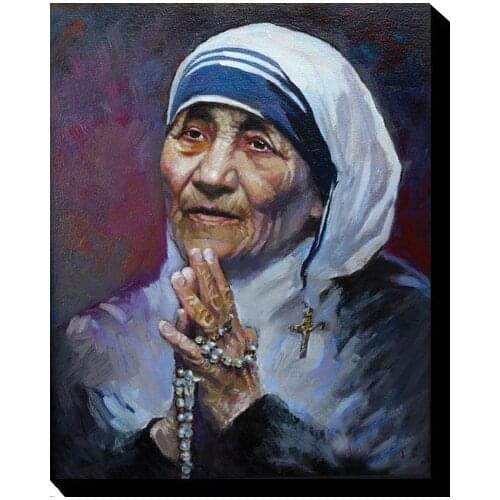 GOOD ART -- TOP ART oil painting-prayer Mother Teresa oil painting -100% hand painted on canvas --- free shipping cost