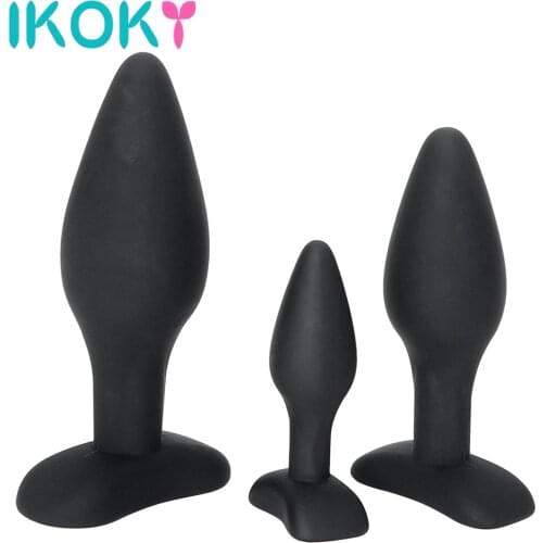 IKOKY 3Pcs/Set Butt Plug Sex Toys for Men Women Gay Black Anal Plug Prostate Massager Adult Products Anal Trainer Sex Shop S/M/L
