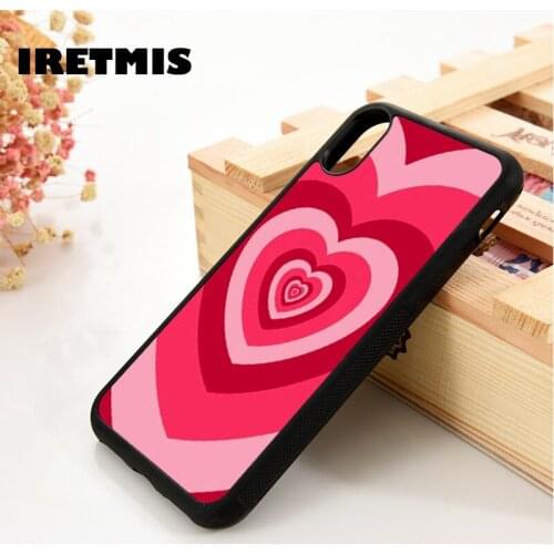 Iretmis 5 5S SE 2020 6 6S TPU Silicone Rubber Phone Case Cover for iPhone 7 8 Plus X Xs 11 12 MINI Pro Max XR Red Hearts
