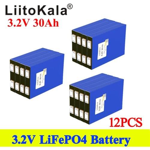 LiitoKala LiFePo4 3.2V 30AH 5C battery 3.2V lithium bateria for diy 12V lifepo4 e-bike e scooter wheel chair AGV car Golf carts