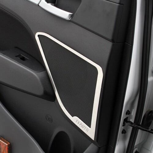 My GoodCar Stainless Speaker Cover Trim Door Stereo Ring Trim Cover For 2016 2017 Hyundai Elantra Avante Car Styling Accessories