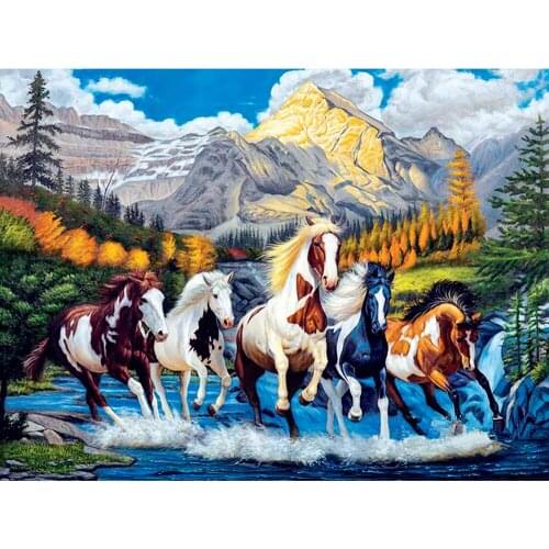 Cross Stitch Kit DIY Diamond Embroidery Horse painting Full Square/round Diamond Painting Mosaic Home Decor