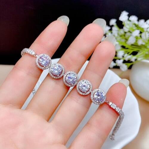 Real Moissanite D VVS Womens Bracelet 925 pure silver diamond bracelet latest style hot sale promotion