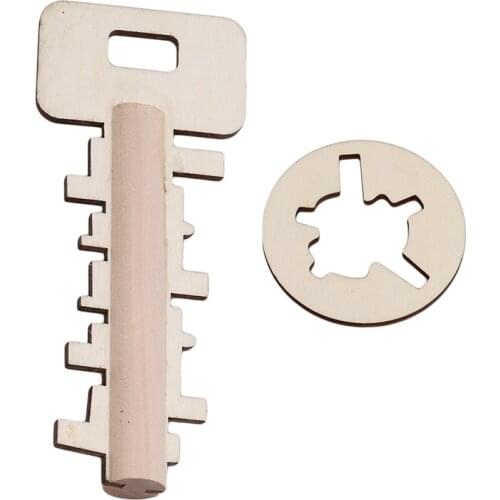 New Novelty Key Unlock Puzzle Intelligence Educational Toys Puzzles Pre-school Wooden Kids Babies Children Toys