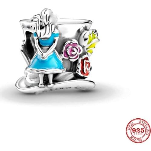 New Original Silver Color Tea Party diy Bead Fit European Pandora Charms Bracelet Bangles Diy Jewelry P436